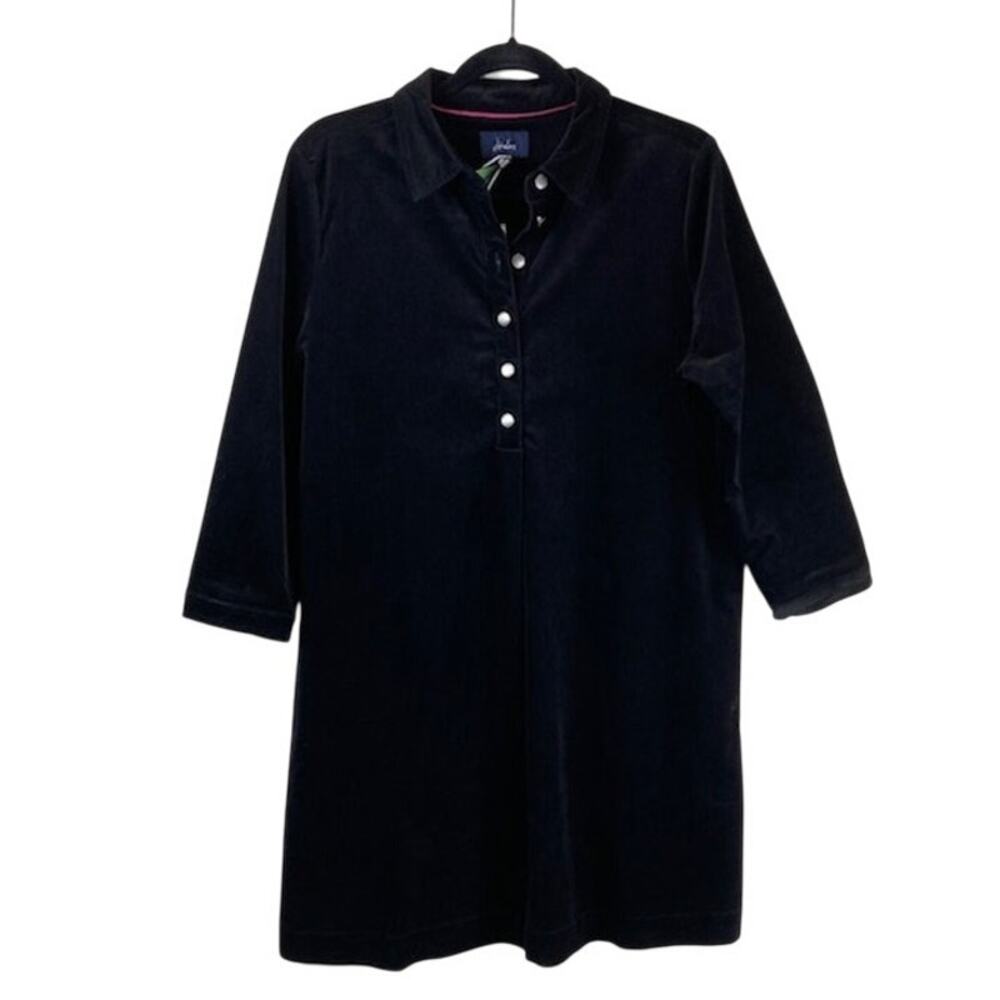Joules "Stella" women's pop over black corduroy dress. NWT